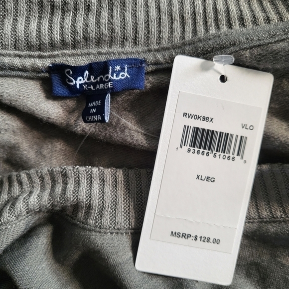 New Splendid Supersoft Camo Crewneck L/S Pullover Shirt/Light Sweater NWT XL - Picture 8 of 10